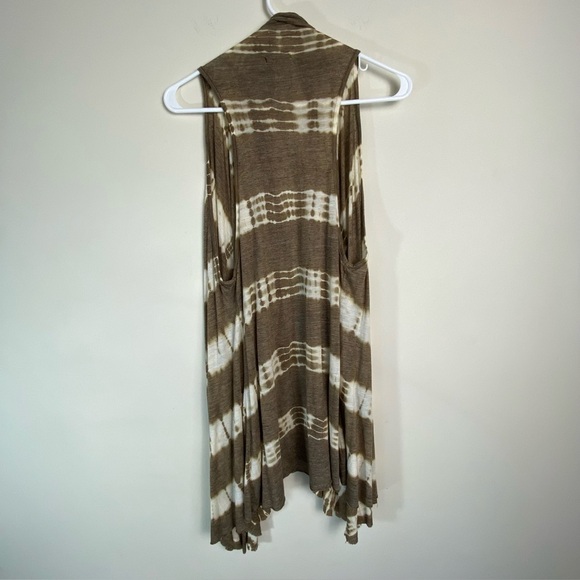Tie-Dye Cardigan, Brown and White – Flowy and Stylish Large - Picture 8 of 10